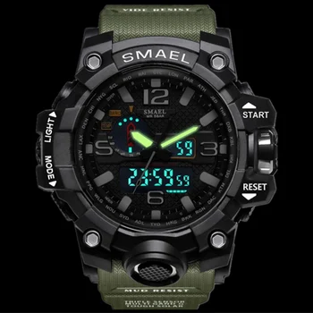 Luxusné Digitálne Hodinky mužov športové 50M Vonkajšie Nepremokavé Quartz veľký ciferník hodín vojenské LED Svietiace náramkové hodinky 2017 móda