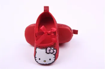 Módne Cartoon Detská Obuv Hello Kitty Batoľa Novorodenca Antislip Bebe Jasličky Topánky Prvý chodítka