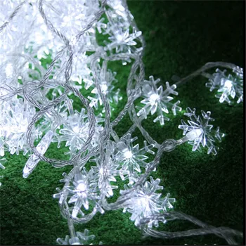 10M 50 LED Snowflake String Rozprávkových Svetiel Nový Rok Xmas Party Svadobné Záhradné Svetlo Lampy Garland Dekorácie Vianočné Osvetlenie