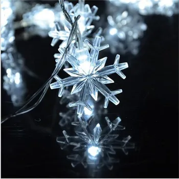 10M 50 LED Snowflake String Rozprávkových Svetiel Nový Rok Xmas Party Svadobné Záhradné Svetlo Lampy Garland Dekorácie Vianočné Osvetlenie