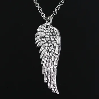 Nové módne anjel krídla Prívesky kolo kríž reťazca krátke dlhé Pánske Dámske strieborný náhrdelník Šperky Darček