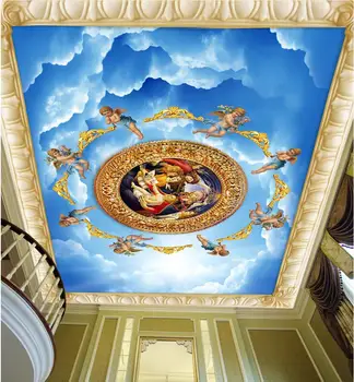 3d strop, nástenné maľby, tapety vlastné fotografie non-tkané izba 3d nástenné maľby, tapety na steny, 3 d Európskej anjel sky maľovanie