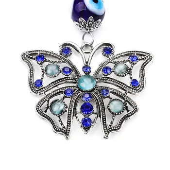 Hot predaj modré korálky animal butterfly keychain keyring pre ženy taška