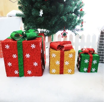Vianočné Dekorácie Snowflake Darčeka Pre Domov A Stromov Flitrami Darčeková krabička Balenie Box Obchod Dekorácie HG0182