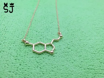 10PCS - Vzorec Hormón Serotonín Molekuly Náhrdelník Chemické Vedy Molekuly Náhrdelník Chémia 5-HT Náhrdelníky pre Sestru