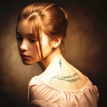 Nepremokavé Dočasné Tetovanie Nálepky hudobné noty pierko totem pre dievča ženy tatto nálepky flash tetovanie falošné tetovanie 7