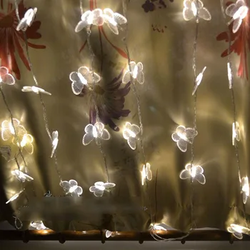 220V/110V 10M 100 Motýľ LED Reťazec Rozprávkových Svetiel Vonkajšie Vnútorné Svadobné/Vianoce/party/ okno/Záclony/Garland Dekorácie
