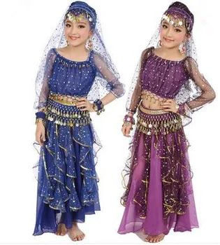 Indický brušného tanca kostým brušného tanca oblek pre dievčatá, brušný tanec kostým nastaviť arabčina, brušný tanec