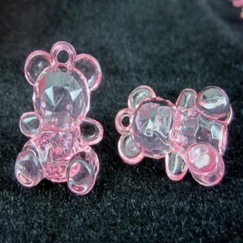 50pcs Mini Roztomilý Medveď Baby Sprcha Láskavosti Jasné, Ružové Medveď Pre Plavidlá, Dekorácie 14 x 19 mm