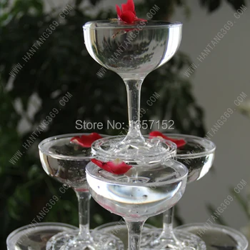 Svadobné arcrylic šampanského pohára Elegantné Šampanské pohár plastové koktailového pohára 36pcs/veľa