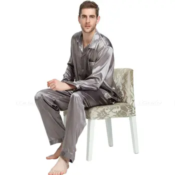 Mens Hodváb Saténové Pyžamo Nastaviť Pyžamá Nastaviť Sleepwear Plavky S~4XL Plus __Veľký a Vysoký