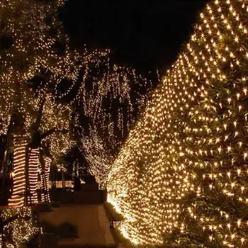 3X 2 M 200 LED Čistý Oka Víla String Svetlo Pre Svadobné Party Vianočný Strom-zábal Teplá Biela Biela Modrá Premenlivé