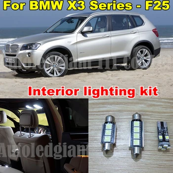 WLJH Biela, Canbus Auto Dome Márnosť Puddle LED pre BMW X3 Rad - F25 Interiérové LED osvetlenie kit - Pack Žiarovka 2011-20x