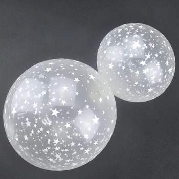 2018 Balón 12inch Pentagram Jasné, Latexové Balóny Vytlačené Transparentné Pearl Svadby, Narodeniny, Party Dekorácie Dodávky 50pcs