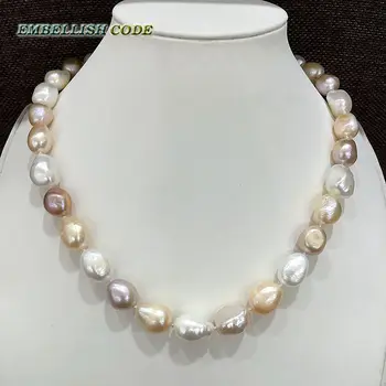 špeciálne dobrý lesk čiastočne barokový nepravidelný perlový náhrdelník Zmiešané farby biela ružová fialová stely reálne sladkovodných perál pre ženy