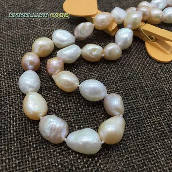 špeciálne dobrý lesk čiastočne barokový nepravidelný perlový náhrdelník Zmiešané farby biela ružová fialová stely reálne sladkovodných perál pre ženy