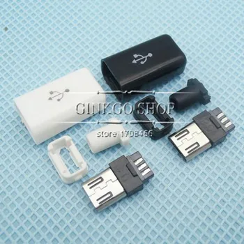 200sets/veľa 4 v 1 /nastaví communly pomocou Micro USB Konektor konektor Micro USB Konektor Chvost Plnenie Zásuvky