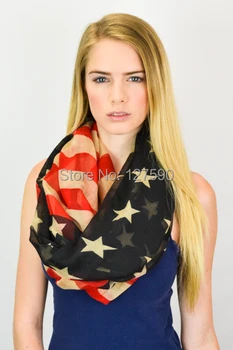 New Horúce! Módny Štýl Unisex Americkej Vlajky Šatku Ženy USA Infinity Šatky Slučky Doprava Zadarmo