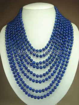 8 riadkov 6mm modrý lapis lazuli korálky chalcedony náhrdelník 17-24 inch urob si sám ! ženy šperky robiť dizajn