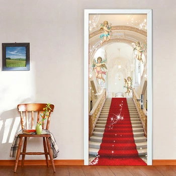 Vysoká Kvalita Európskeho Štýlu Anjel Schody Foto nástennú maľbu, Tapety Hotel Obývacia Izba Dekor Dverí nástenná maľba Nálepky, PVC Vinylové Tapety 3D