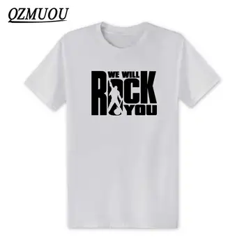 2018 Nové Módne Budeme Rock muži Tričko Letné Štýl Kráľovnú Rock Band T-tričko Krátky Rukáv Bavlna Rock Roll mens Topy