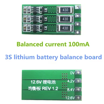 5 ks/veľa 3S 100mA Lítiové Batérie, Balancer Rada 18650 Li-ion Batérie na Vyrovnávanie Správnej Rovnováhy Aktuálne 1.1 V 12,6 V