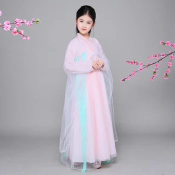 Dievča Čínskych Ľudových Tanečných Kostýmov, Deti Tradičné Princezná Oblečenie pre Fáze Výkonu Dávnych Víla Kostýmy Moive Oblečenie 89