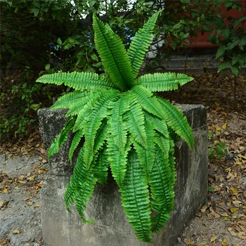Simulácia papradie tráva zelená rastlina umelé papradie perzské listy, kvet stene visí rastliny domov svadobné shop dekorácie