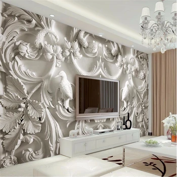 Beibehang vlastné nástenné tapety pre obývacia izba pozadie fotografie wall paper roll kvety, plastické vizuálne efekty hotel badroom