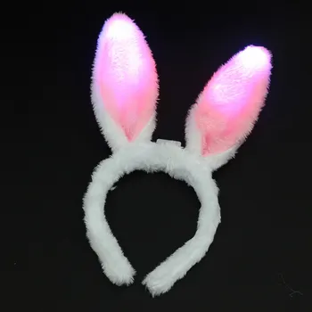 LED Svetlo Svietiace Králičie Uši Blikajúce Bunny Uši Headdress Hlavu, Vlasy Kapely Hoop Hračka Dieťa Narodeninovej Party Dodávky S2017302