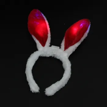 LED Svetlo Svietiace Králičie Uši Blikajúce Bunny Uši Headdress Hlavu, Vlasy Kapely Hoop Hračka Dieťa Narodeninovej Party Dodávky S2017302