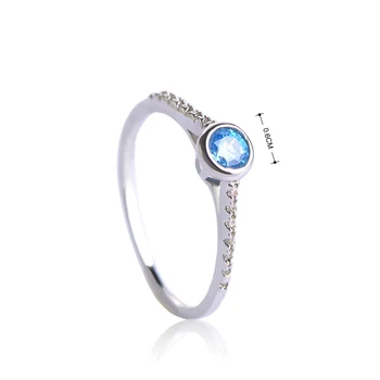 Dazz Rakúskeho Kryštálu Prst Večnosti Prsteň S Modrým alebo Zmazať AAA Cubic Zirconia Prstene, Šperky Ženy Tenké Prst Joias Anel