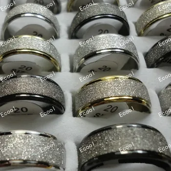 20pcs/Veľa Nikdy nevyblednú peeling, Matný Nerezové oceľové Snubné Prstene Pre Ženy alebo mužov veľkoobchod Šperkov Prsteň Veľa LR308