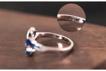 Flyleaf 925 Sterling silver Blue Sľubný Mraky Otvoriť Prstene Pre Ženy, Vintage Štýl Lady šperky Bague Femme