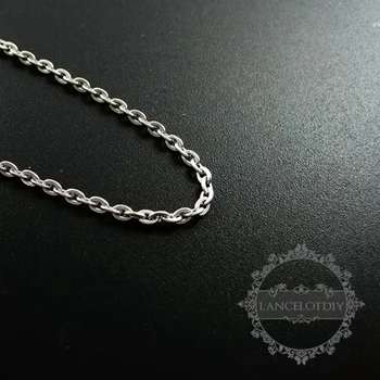 20-palcový 2x3mm ródium farba 316L nerezovej ocele DIY náhrdelník reťazca farba nie zakaliť 1322036