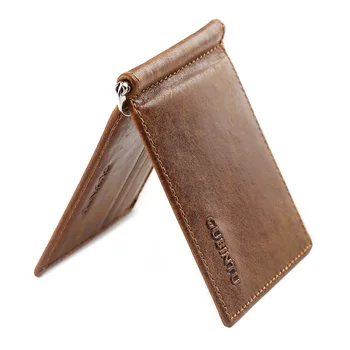 GUBINTU Značky Vintage mini pánske originálne kožené peniaze klip peňaženka s objímkou Malú kabelku so 6 sloty pre karty pre človeka