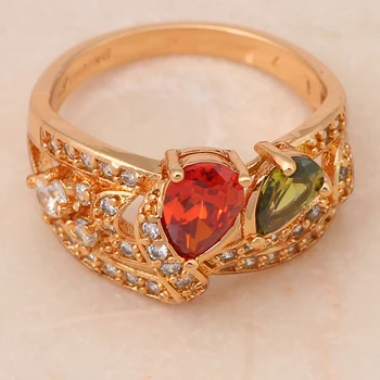 Royal design Factory Cena módne šperky Farba Crystal zlatý tón Krúžky Zdravé šperky JR1881USA veľkosť #6.5 #7.5