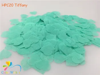 1inch=2,5 cm 25 g/balenie(2500pcs) Mint Zelené Srdce Tvar Tkaniva Papierové Konfety Hádzanie Svadobné Baby Sprcha Stolové Dekorácie