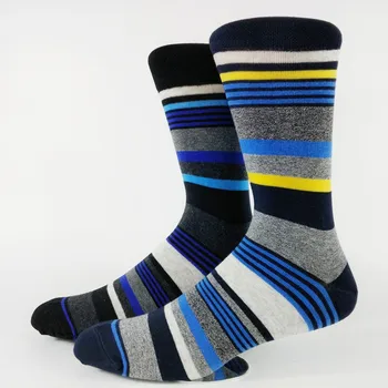 2 Pack Mužov Farebné StripCasual Ponožky USA, Veľkosť 6-9,10-13 Eur Veľkosť odseky 39 až 42,43-46