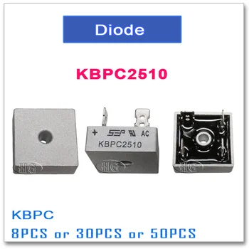 8PCS 30PCS 50PCS KBPC2510 kbpc-2510 25A 1000V Most haldy DIP KBPC 2510 kovové puzdro