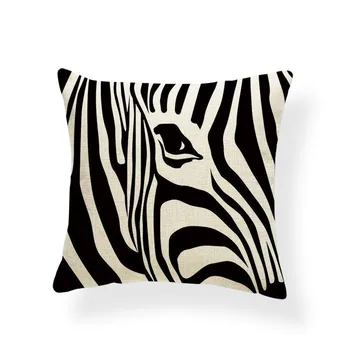 Zviera Zebra Vankúš Vankúše Ošumelé Elegantný Dom Dekoratér Hodiť Vankúš 45X45Cm Bavlnená posteľná Bielizeň Sublimačná Materia