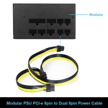 Modulárny PSU Napájacie Káble PCI e Molex 6pin 2 PCI-e, 8 pin 6+2pin PCI Express Interné Power Splitter Stužkový Kábel