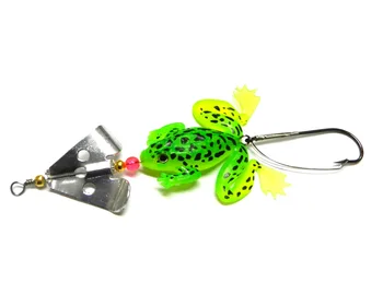 HENGJIA 1pc 4 farby, mäkké žaba spinner návnady silikónové žaba tvarované návnadu 8cm 6 g rybársky výstroj isca umelé bionic flitrami Lure