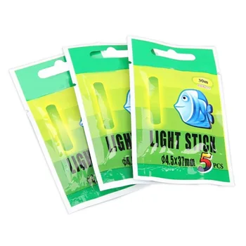 Hot Predaj Float Žiary Stick Noc Rybárske Návnady Zelená Žiarivkové Svetlo Rybárske Nástrahy 50pcs (10bags) 4.5*37mm Vysokej Kvality