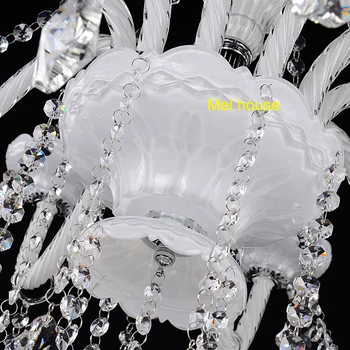 Domov led sviečka biela sklo luster crystal osvetlenie 110-240V E14 moderné lustre pre obývacia izba, Reštaurácia, Salón lampada