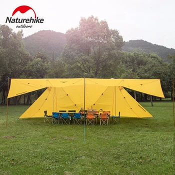 Naturehike 20D Silikónové Nylon Veľké Nepremokavé Camping Stan 8-10 Osoba Jednej Vrstve Turistika Veža Tarp Outdoor Stany 2 Farby
