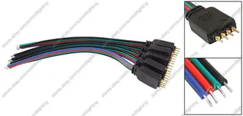 10PCS 4-pin 4Pins RGB Samec Konektor Kábla s 10 cm Drôtu - Rýchle Jumper Kábel pre RGB LED Pásy Svetlá/RGB LED Controller