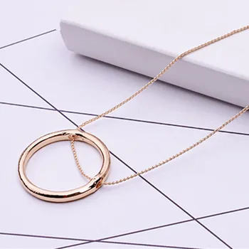 Horúce Retro geometrie kruhu náhrdelník prívesok pre ženy/mužov zlatá /strieborná farba duté okrúhle Yang Mi s náhrdelník doprava zadarmo
