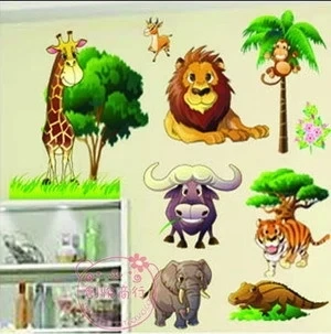 Mix štýlov nálepky muraux pour enfants chambres Cartoon samolepky na stenu pre deti izby 10pcs Zvierat PVC stenu muurstickers