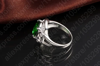 YAAMELI Vintage Green Crystal Krúžky Pre Svadobné Šperky, Zásnubné Ženy 925 Sterling Silver Prst Prsteň Pre Strany Bijoux